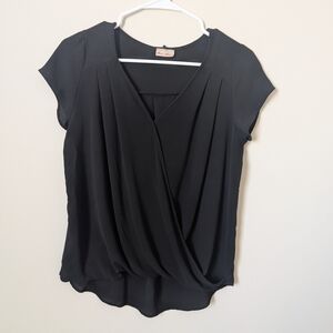 Fashion Magazine Elegant Black Wrap Blouse